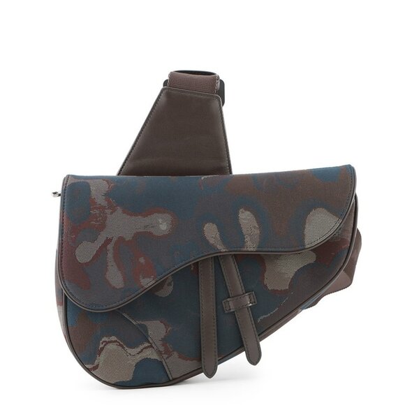 Dior Camouflage Saddle Crossbody Bag Canvas Bordeaux/Maru color - Picture 1 of 14